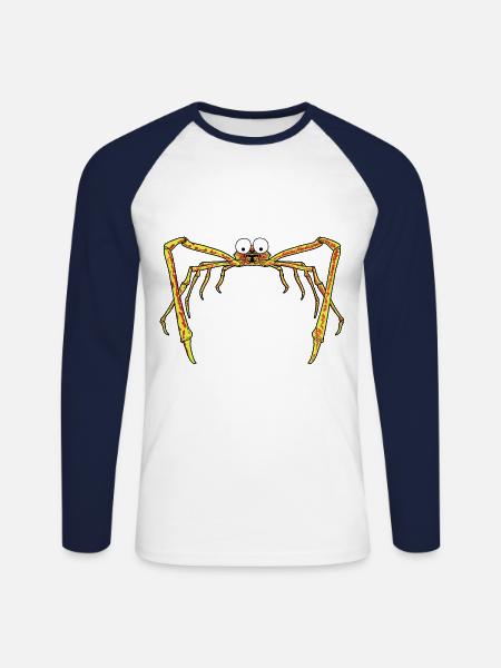 japanisch Riesenkrabbe Riesenkrabben Krebse Japan - Unisex Baseballshirt langarm - Weiß/Navy