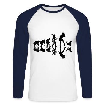 Dog Lover Photography Evolution Photographer Dogs - Unisex Long Sleeve Baseball T-Shirt - white/navy - Front - Nik (191cm)