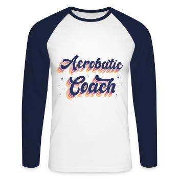 Retro Graphic Gymnast Gymnastics Acrobat Acrobatic - Unisex Baseballshirt langarm - Weiß/Navy - Vorne - Nik (191cm)