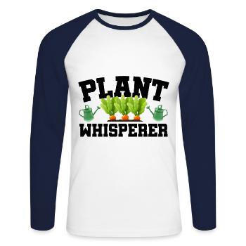 Plant Whisperer Gardener Gardening Horticulture Ga - Unisex Baseballshirt langarm - Weiß/Navy - Vorne - Nik (191cm)