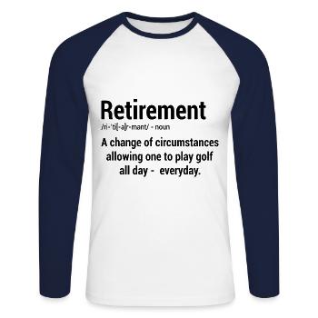 Retirement Definition Noun Golf Player Golfing Put - Unisex Baseballshirt langarm - Weiß/Navy - Vorne - Nik (191cm)