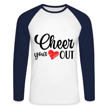 Cheer Your Heart Out Cheerleading Cheerdance Gymna - Unisex Baseballshirt langarm - Weiß/Navy - Vorne - Nik (191cm)