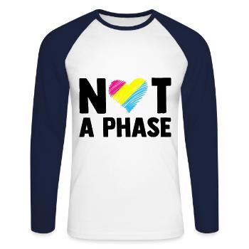 Not A Phase Gay Bisexual Pride Rainbow Lgbtq Diver - Unisex Baseballshirt langarm - Weiß/Navy - Vorne - Nik (191cm)