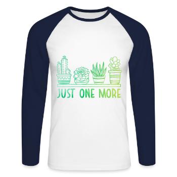 Just One More Gardening Garden Horticulture Garden - Unisex Baseballshirt langarm - Weiß/Navy - Vorne - Nik (191cm)