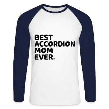 Beste Akkordeonmutter aller Zeiten Akkordeons Akkordeonist Mu - Unisex Baseballshirt langarm - Weiß/Navy - Vorne - Nik (191cm)