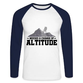 Needed A Change Of Altitude Hinking Mountaineering - Unisex Baseballshirt langarm - Weiß/Navy - Vorne - Nik (191cm)