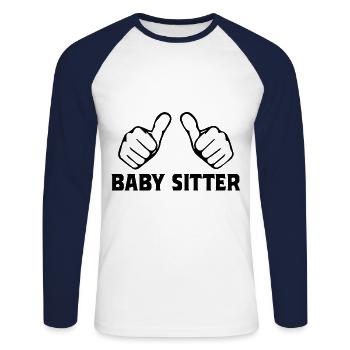 Babysitter Graphic Daycare Provider Daycare Teach - Unisex Baseballshirt langarm - Weiß/Navy - Vorne - Nik (191cm)