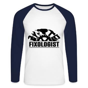 Fixologist Car Lover Auto Mechanic Vehicle Technic - Unisex Long Sleeve Baseball T-Shirt - white/navy - Front - Nik (191cm)