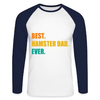 Best Hamster Dad Ever Hamster Lover Pet Owner Dwar - Unisex Baseballshirt langarm - Weiß/Navy - Vorne - Nik (191cm)