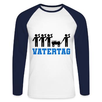 Vatertag Saufen Bier Trinken Papa Vater Familie Mä - Unisex Baseballshirt langarm - Weiß/Navy - Vorne - Nik (191cm)