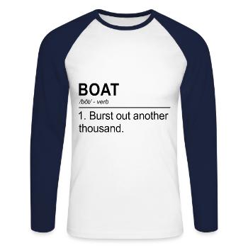 Boat Noun Definition Captain Skipper Sailing Ship - Unisex Baseballshirt langarm - Weiß/Navy - Vorne - Nik (191cm)