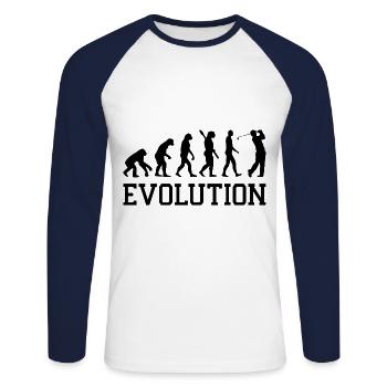 Evolution Graphic Golfer Golf Player Golfing Golf - Unisex Baseballshirt langarm - Weiß/Navy - Vorne - Nik (191cm)