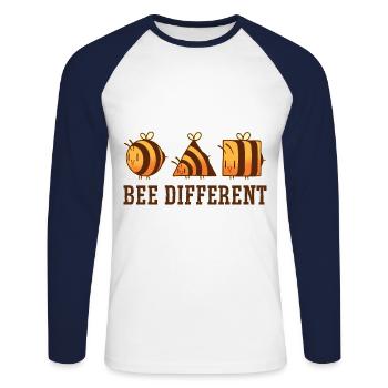Bee Different Beekeeper Hive Beekeeping Honey Bee - Unisex Baseballshirt langarm - Weiß/Navy - Vorne - Nik (191cm)