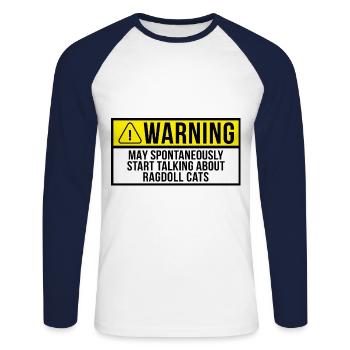 Very Busy Doing Nothing Cat Owner Cat Trainer Anim - Unisex Baseballshirt langarm - Weiß/Navy - Vorne - Nik (191cm)