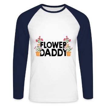 Flower Daddy Botanical Flowers Gardening Plant Lov - Unisex Baseballshirt langarm - Weiß/Navy - Vorne - Nik (191cm)