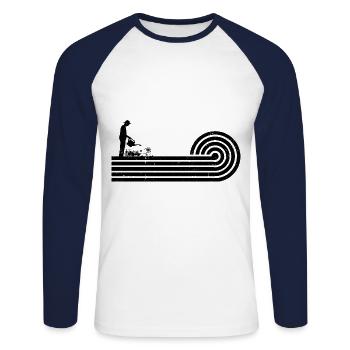 Retro Graphic Gardener Horticulturist Gardening La - Unisex Baseballshirt langarm - Weiß/Navy - Vorne - Nik (191cm)