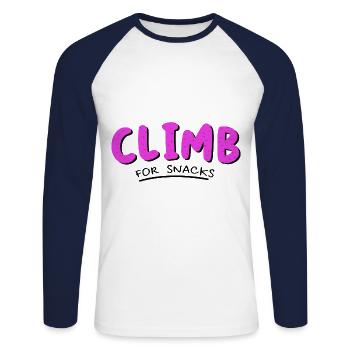 Climb For Snacks Bouldering Rock Climbing Rock Bou - Unisex Baseballshirt langarm - Weiß/Navy - Vorne - Nik (191cm)