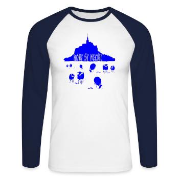 MONT SAINT MECHIL - Unisex Long Sleeve Baseball T-Shirt - white/navy - Front - Nik (191cm)