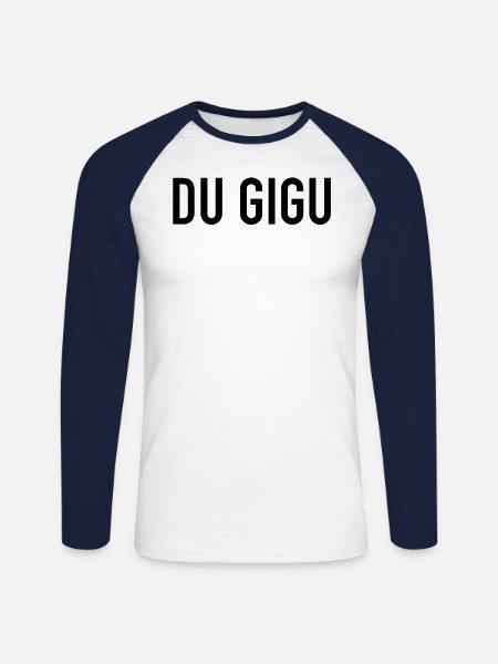 Du Gigu-Bärner - Unisex Baseballshirt langarm - Weiß/Navy