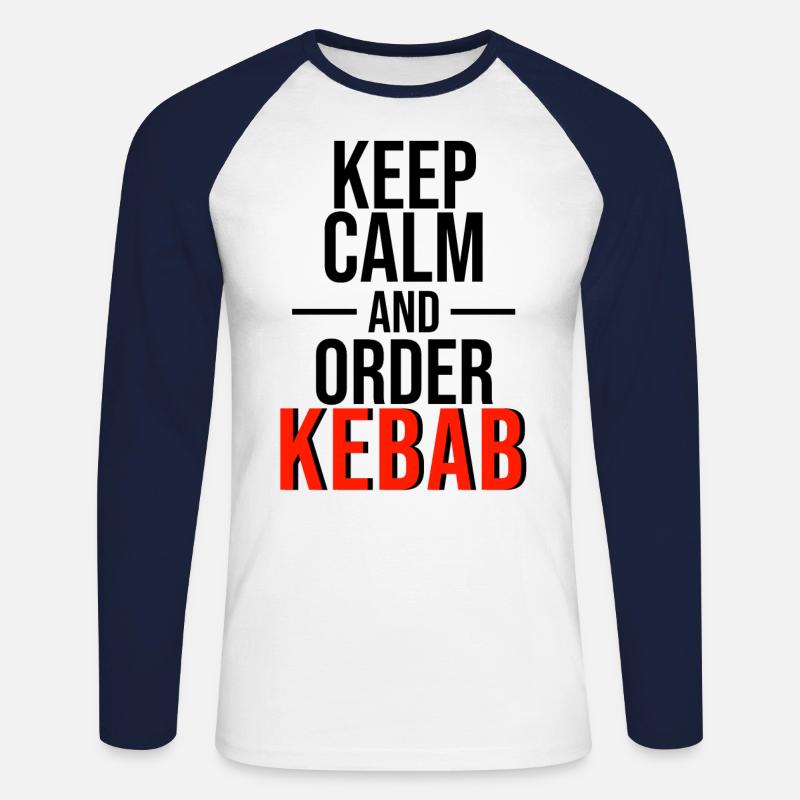 Order Kebab - Unisex Baseballshirt langarm - Weiß/Navy