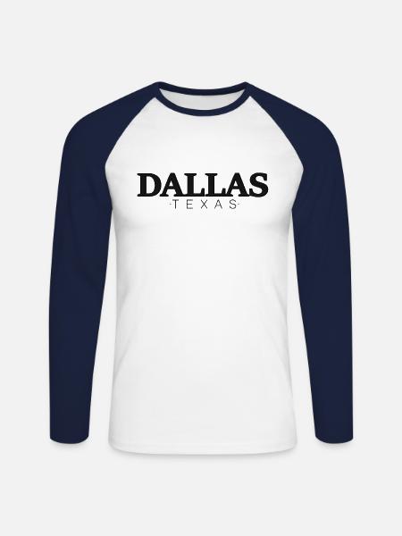 Dallas Texas - Unisex Baseballshirt langarm - Weiß/Navy