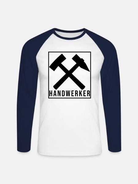 Handwerker - Unisex Baseballshirt langarm - Weiß/Navy
