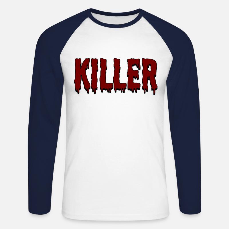 Killer - Unisex Baseballshirt langarm - Weiß/Navy