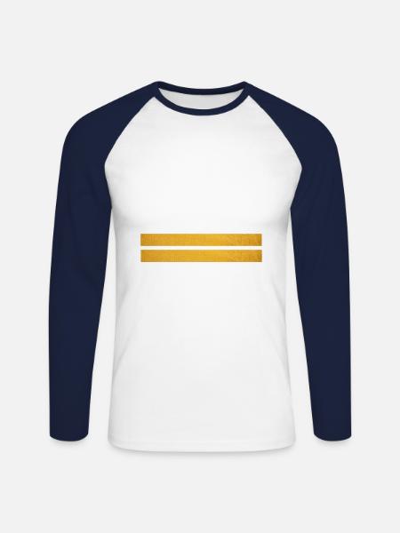 first lieutenant - Unisex Long Sleeve Baseball T-Shirt - white/navy