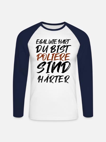 Polier / Baustellen Leiter - Unisex Baseballshirt langarm - Weiß/Navy