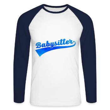 Babysitter Graphic Daycare Provider Daycare Teach - Unisex Baseballshirt langarm - Weiß/Navy - Vorne - Nik (191cm)
