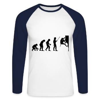 Climbing Evolution Boulderin Mountaineering Boulde - Unisex Baseballshirt langarm - Weiß/Navy - Vorne - Nik (191cm)