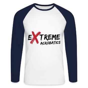 Extreme Acrobatics Gymnast Gymnastics Acrobat Acro - Unisex Baseballshirt langarm - Weiß/Navy - Vorne - Nik (191cm)