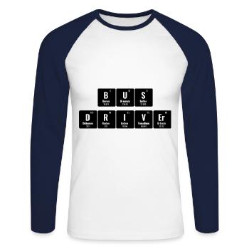 Periodensystem der Elemente Schulbusfahrer - Unisex Baseballshirt langarm - Weiß/Navy - Vorne - Nik (191cm)