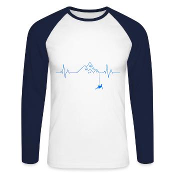 Ecg Heartbeat Graphic Bouldering Mountaineering Bo - Unisex Baseballshirt langarm - Weiß/Navy - Vorne - Nik (191cm)