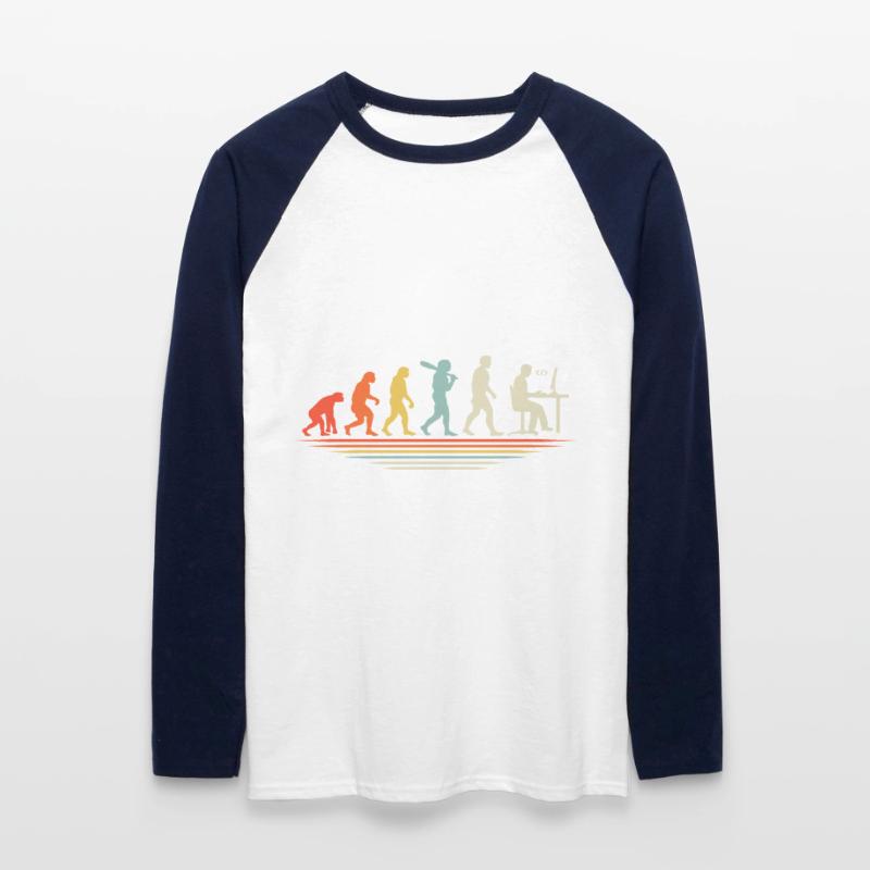 Coffee Coding Evolution Codeur Développeur Nerd Coffe T-shirt baseball manches longues Homme