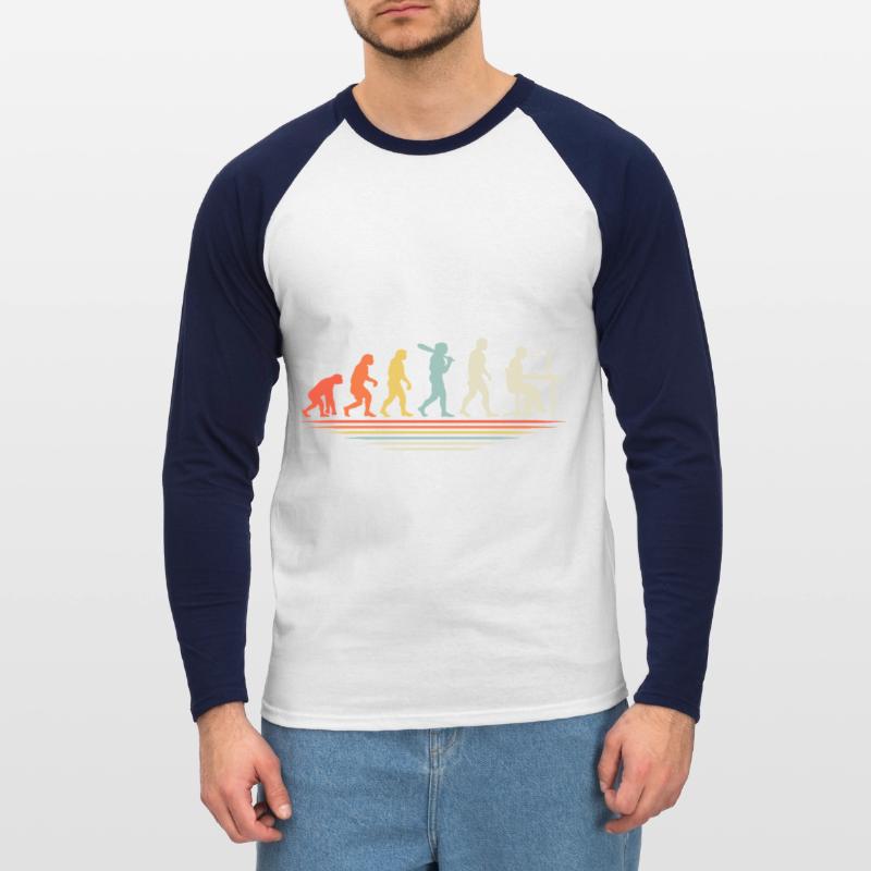 Coffee Coding Evolution Codeur Développeur Nerd Coffe T-shirt baseball manches longues Homme