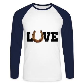 Love Horse Graphic Horse Lover Equestrian Rider Ho - Unisex Baseballshirt langarm - Weiß/Navy - Vorne - Nik (191cm)