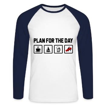 Plan For The Day Sailor Ship Captain Sailing Licen - Unisex Baseballshirt langarm - Weiß/Navy - Vorne - Nik (191cm)