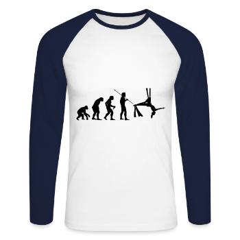 Evolution Graphic Gymnast Gymnastics Acrobat Acrob - Unisex Baseballshirt langarm - Weiß/Navy - Vorne - Nik (191cm)