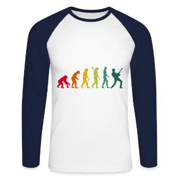 Guitar Graphic Guitar Player Rock Band Member Musi - Unisex Baseballshirt langarm - Weiß/Navy - Vorne - Nik (191cm)