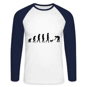 Retro Graphic Animal Keeper Zoo Keeper Animal Love - Unisex Baseballshirt langarm - Weiß/Navy - Vorne - Nik (191cm)