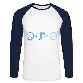 Roller Skating Roller Skates Women Skate Men - Unisex Long Sleeve Baseball T-Shirt - white/navy - Front - Nik (191cm)