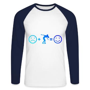 Roller Skates Skate Men Roller Skating Roller S - Unisex Long Sleeve Baseball T-Shirt - white/navy - Front - Nik (191cm)