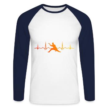 Women's Kung Fu Martial Arts Wushu Kungfu Men - Unisex Long Sleeve Baseball T-Shirt - white/navy - Front - Nik (191cm)