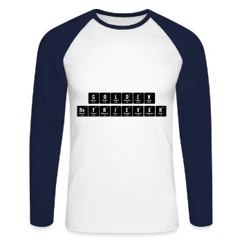 Golden Retriever Periodisches System der Elemente GR D - Unisex Baseballshirt langarm - Weiß/Navy - Vorne - Nik (191cm)
