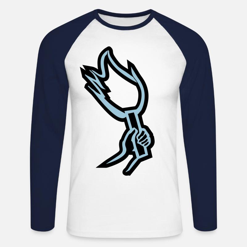 pyro - Unisex Long Sleeve Baseball T-Shirt - white/navy