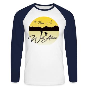 You Never Walk Alone Dog chien - T-shirt baseball manches longues Homme - blanc/marine - Devant - Nik (191cm)
