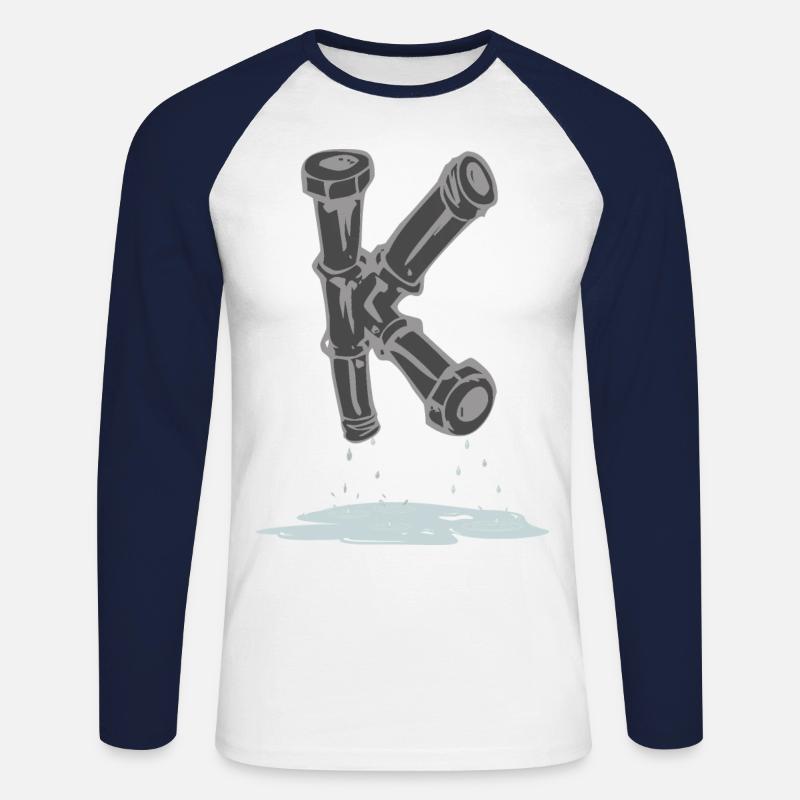 rohr k - Unisex Baseballshirt langarm - Weiß/Navy