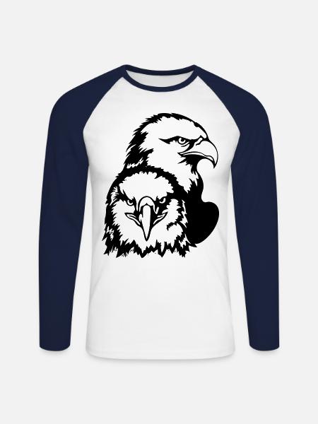 Eagles - Unisex Long Sleeve Baseball T-Shirt - white/navy