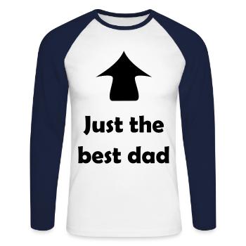 Simply the best father - Unisex Long Sleeve Baseball T-Shirt - white/navy - Front - Nik (191cm)